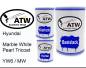 Preview: Hyundai, Marble White Pearl Tricoat, YW6 / MW: 500ml Lackdose + 500ml Klarlack + 250ml Härter - Set, von ATW Autoteile West.